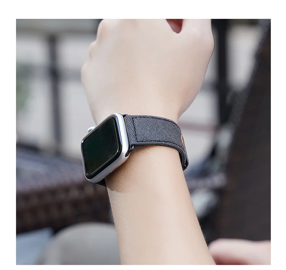 Новинка, ремешок для часов pple, ремешок для iwatch4, PU ткань, двойное кольцо, повседневный ремешок для pple, 44 мм, 42 мм, 40 мм, 38 мм