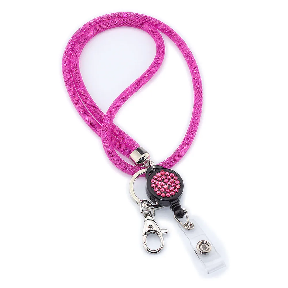 Love Pink New ID Card Holder Lanyard Chain Mobile Phone Hanging Clip Necklace UK 