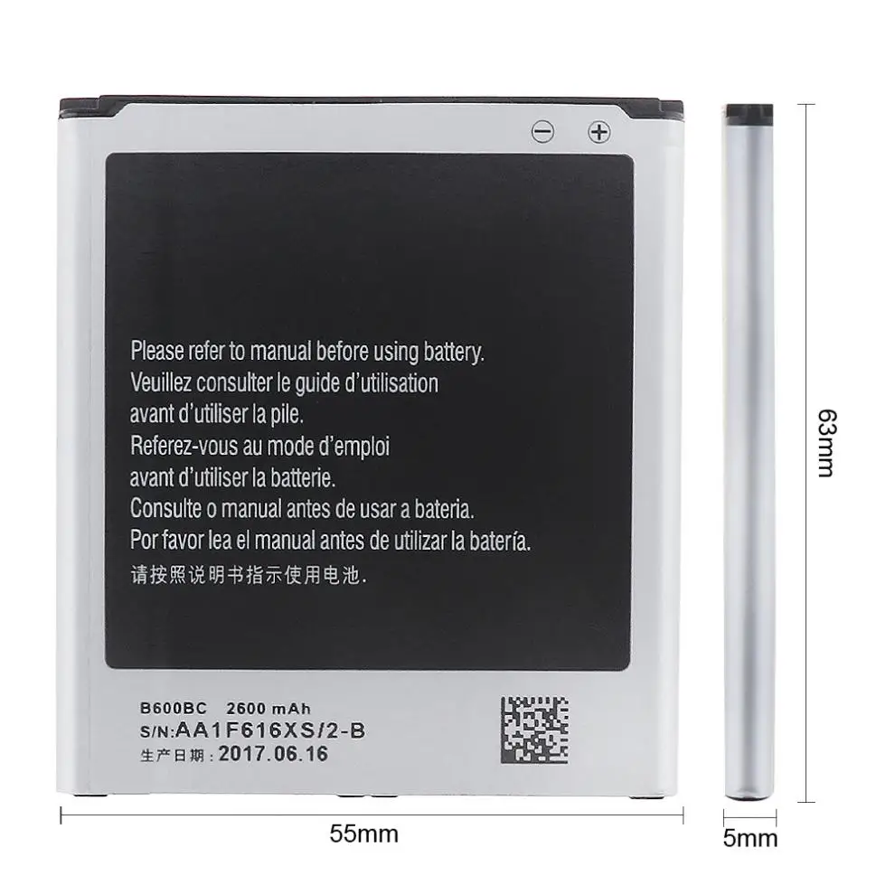 3,8 V 2600mAh перезаряжаемый встроенный литий-ионный аккумулятор для телефона подходит для телефонов samsung серии 95 S4/I9500/I9502