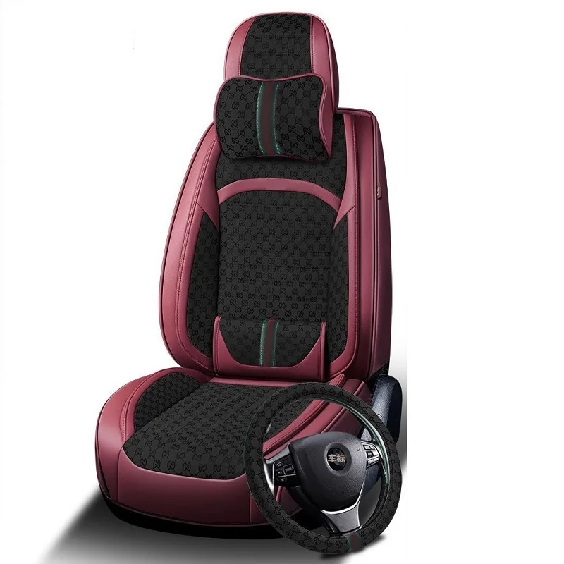 

Autocovers Car Seat Covers For Sudan SUV Durable Leather Universal Five Seats Cushion Mats Full Set for Front and back seats