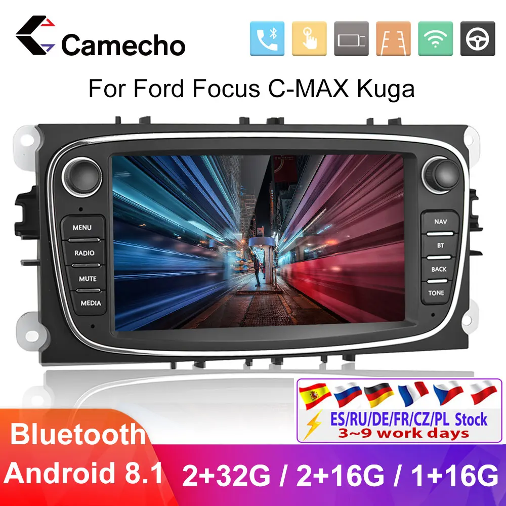 Автомагнитола Camecho 7 дюймов HD GPS навигация Android 8 1 Wi Fi MP5 Bluetooth FM мультимедийный
