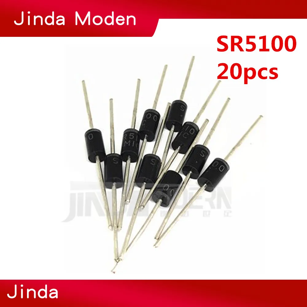 Диод Шоттки SR5100 5A/ 100V DO 27 SB5100 20 шт.|Диоды| |