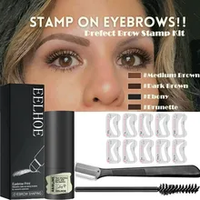 

New Eyebrow Stamp Shaping Makeup Waterproof Brow Powder Eye Eyebrow Stick Hair Line Contour One Step Eyebrow Makeup Tool