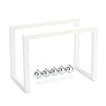 

Newton Balls Cradle Balance Ball Newtons Pendulum Ornaments Home Decorations Desk Decoraction Toy Gift White