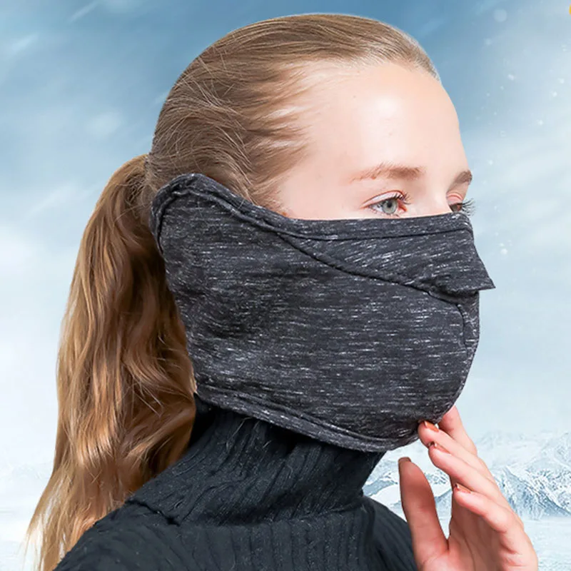 Unisex Winter Outdoor Cycling Face Mask Fleece Ear Protector Windproof Neck Warmer Cycling Accessories