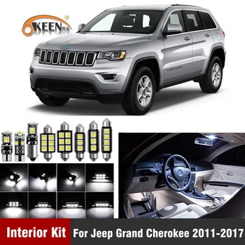 

13Pcs White Canbus Led Car Interior Lights Kit for Jeep Grand Cherokee 2011- 2016 2017 Led Interior Dome Trunk Lights