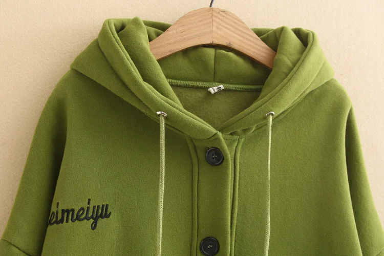Blvyisla 4XL свободные плотные толстовки студенческие Женские Короткие Стиль Спортивная одежда на пуговицах верхняя одежда пальто большие Топы
