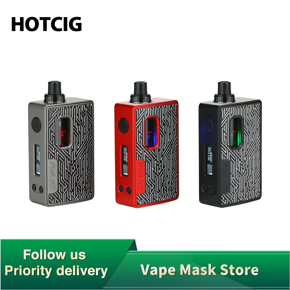Набор для электронной сигареты Hotcig R-AIO TC 80 Вт с полноэкранным дисплеем 0 9 дюйма и