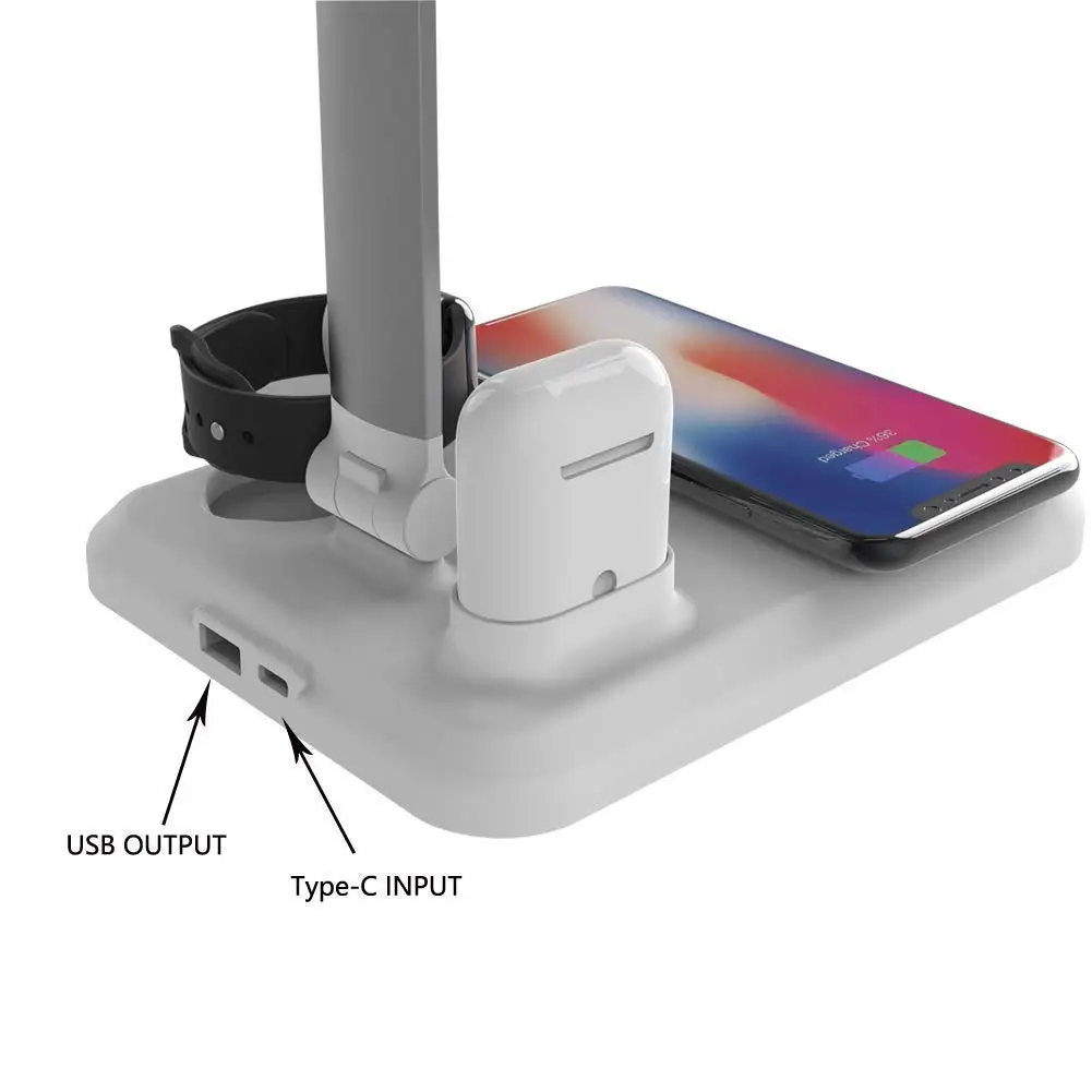  Fast Wireless Charging Lamp LED Desk Lamp Table Charge Station Compatible with iPhone X/XS/XR Airpo - 4000085429868
