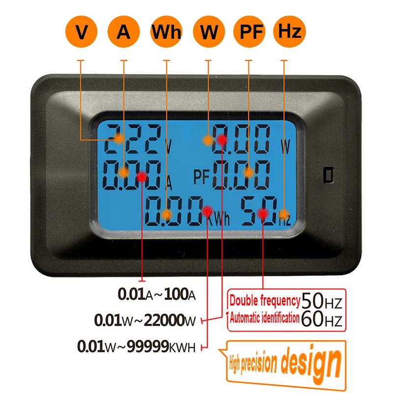 Description Picture 3 of itemAC 22KW 85~250V 100A Digital Voltage Meters indicator Power Energy Voltmeter Ammeter current Amps Volt wattmeter tester detector