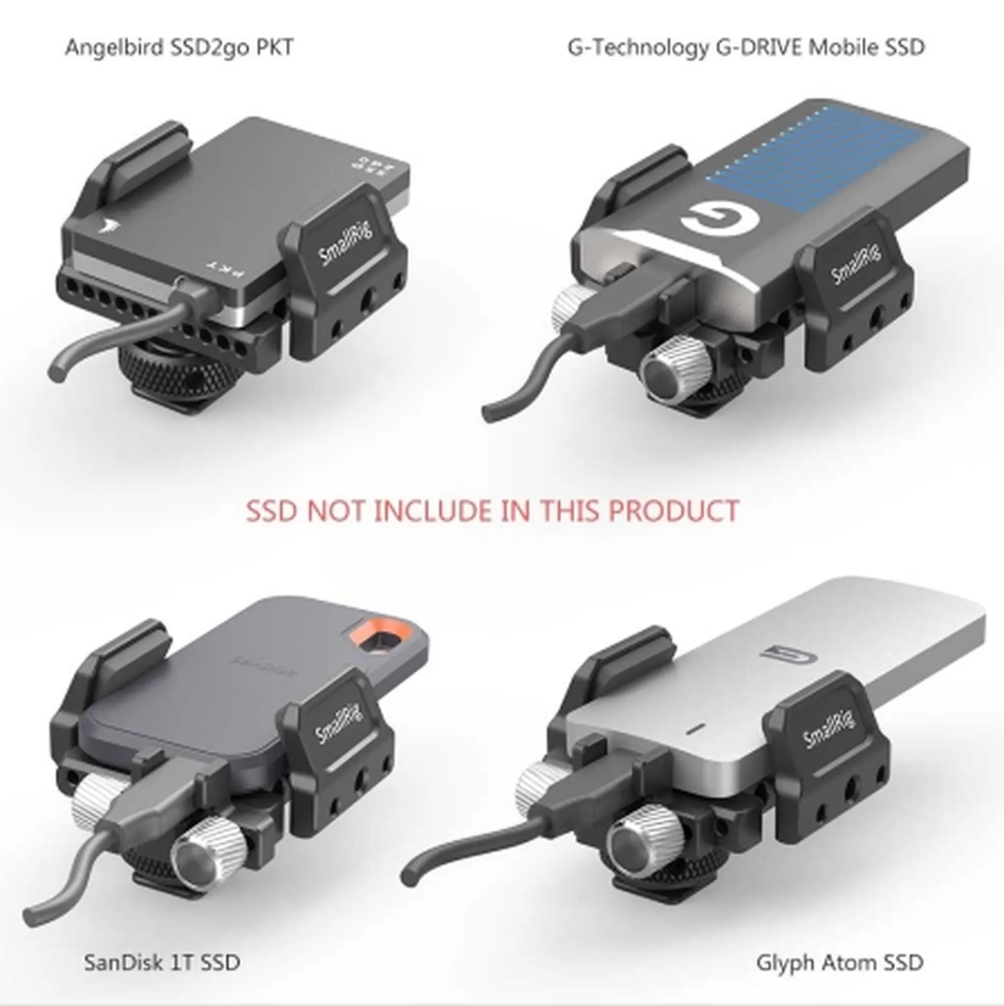 Universal para Ssd Suporte para Ssd para Angbird Smallrig Suporte Externo Como Samsung t5 Ssd2go Nfc Glyph Atomizador 2343 Ssd - Image 6
