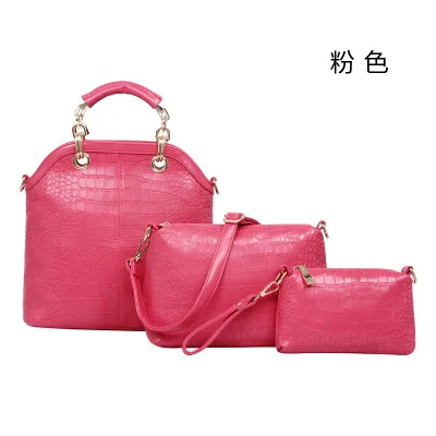 

Hot Selling Three-piece Set Europe And America Luxury Crocodile Pattern Retro Different Size Bags Three-piece Set WOMEN'S Bag Bu