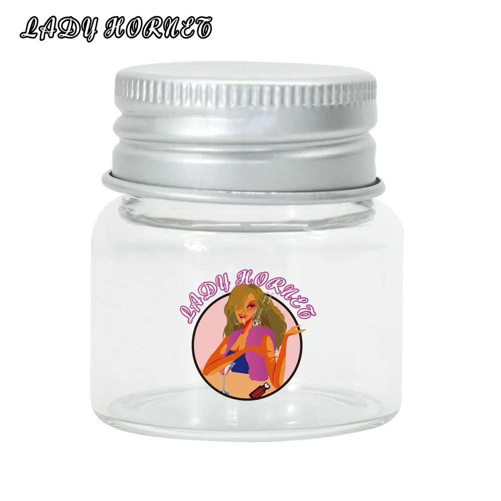

LADY HORNET 3pcs Glass Airtight Stash Jar Pill Box Multi-Use Vacuum Seal Portable Storage Container for Tobacco Herbs