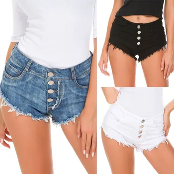 

Fashion Women Jeans Mini High Waist Denim Shorts Denim Hole Beach Bottom Shorts In stock шорты женские hot sale 2020#guahao