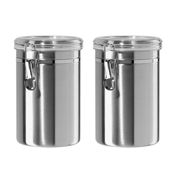 

Airtight Canisters Sets for the Kitchen Stainless Steel - Beautiful for Kitchen Counter, Small 32oz, Food Storage Container, Tea