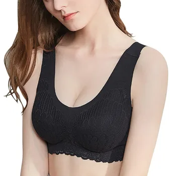 

Women No Steel Ring Gathered Sports Underwear Sleep Wrapped Chest Female Thin Cotton Bra Large Size 2020 New Arrival