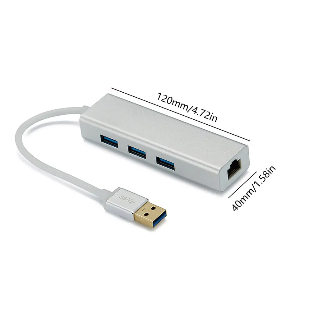 Практичный 3 порта USB 3,0 Gigabit Ethernet Lan RJ45 сетевой адаптер концентратор до 1000 Мбит/с для Mac PC высокая производительность