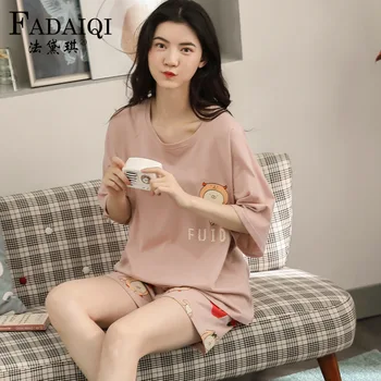 

A Generation Of Fat 2020 Summer New Style Short Sleeve Shorts Loose Cartoon Cute Clothing Women'S