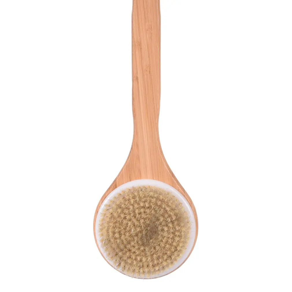 Бамбуковая щетка для тела Задняя щетка с длинной ручкой щетка для душа натуральная щетина сухая кожа бамбуковая деревянная щетка