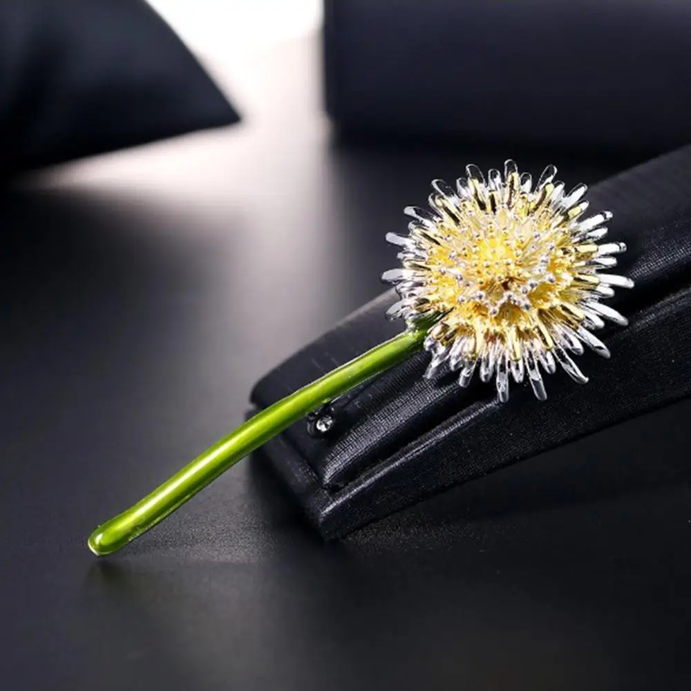 

Chic Dandelion Imitation Pearl Brooches Fashion Full Rhinestone Maple Leaf Brooch Pins For Women Party Jewelry Accessories