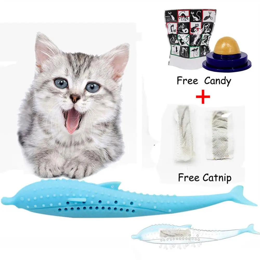 Pet Cat Catnip зубная щетка поставки игрушки в форме рыбы плюшевый Щетка для собак Bad Breathe Tartar инструмент для зубов собака кошка
