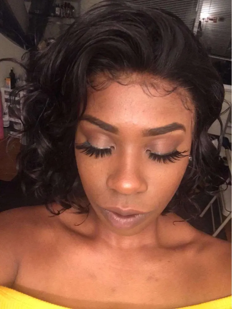 Peruvian Loose Wave Curly Human Hair Frontal Wig photo review