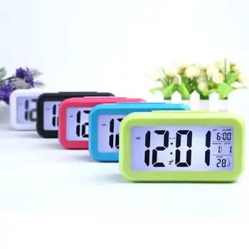 

60pcs Smart Sensor Nightlight Digital Alarm Clock with Temperature Calendar,Silent Desk Table Clock Bedside Wake Up Snooze NO17