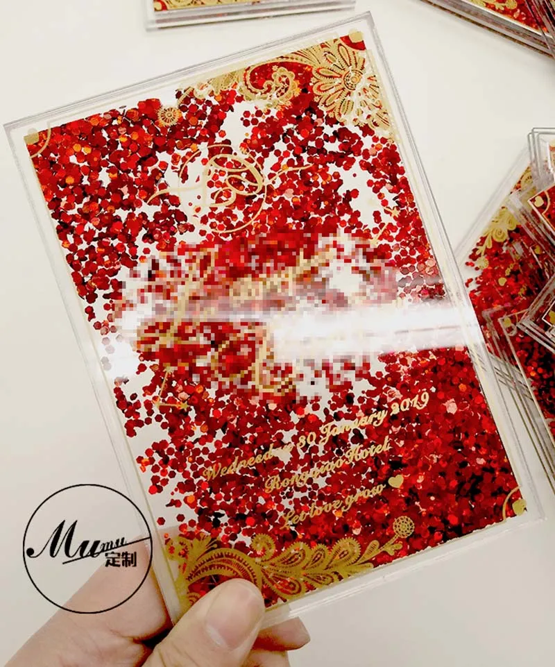  Customized Creative Wedding Invitations Liusha Acrylic Invitations Marriage Business Mobile Flash C - 4.00038E+12