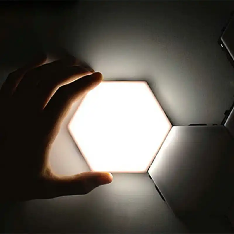 renkli led petek kuantum altigen duvar lambasi dokunmatik duyarli yatak odasi oturma odasi merdiven loft diy dekor gece lambasi wall lamps aliexpress