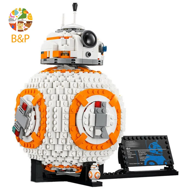 75187 1106 шт. Звездные войны Межзвездный детектор BB-8 модель s кирпичные игрушки для детей 10906 строительный блок подарок