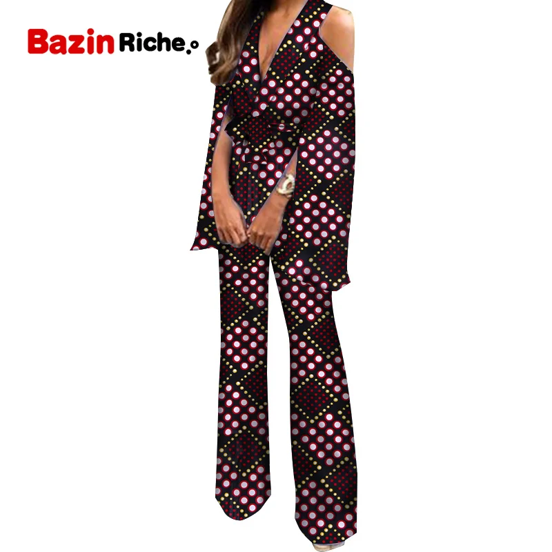 Специальный дизайн женский комбинезон Базен Африканский комбинезон для женщин Анкара принт комбинезон Jumpsui африканская одежда для женщин WY5116 - Цвет: 5
