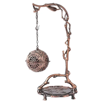 

Bamboo Frame Dragon Ball Reverse Incense Burner Hollow Retro Aromatherapy Ball Incense Burner