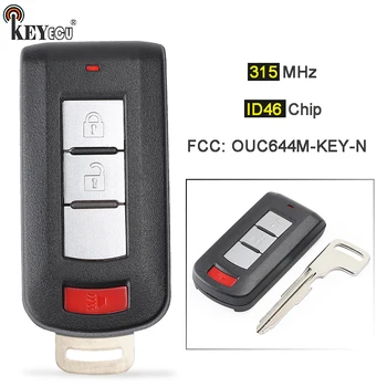 Keyforkess 315MHz ID46 PCF7952 Chip OUC644M-KEY-N 2 1 3 Tasto Chiave A Distanza Fob per Mitsubishi Lancer Outlander con uncut Lama