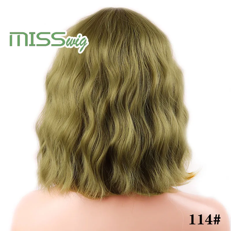 Miss Wig короткие волнистые синтетические волосы 8 цветов парик для женщин Термостойкое волокно повседневные накладные волосы