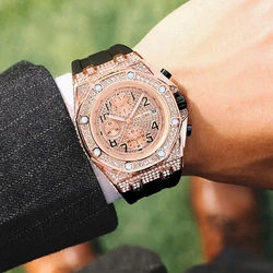 Relojes de pulsera multifunción de cuarzo para hombre, pulsera de silicona, informal, a la moda