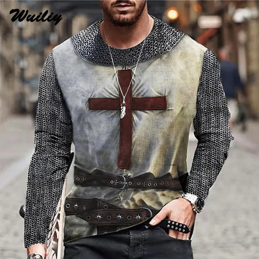 Men's Expedition T Shirt 3D Print Long Sleeve Crusader Graphic Top