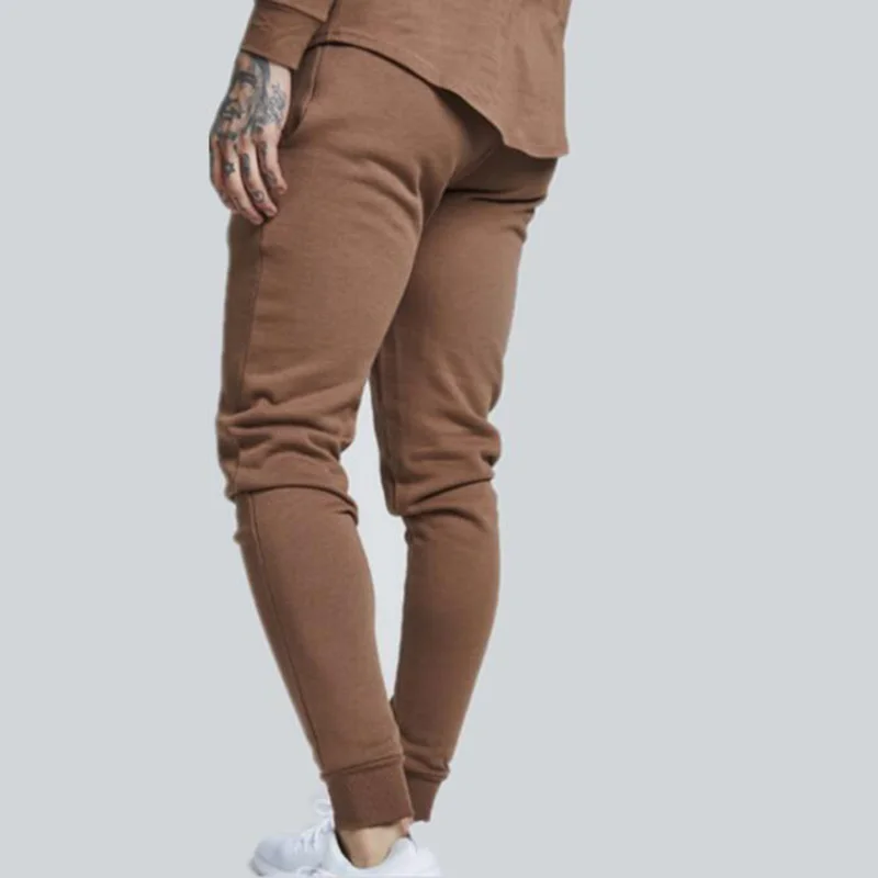 Light brown Мужская мода Kanye West Sik шелковые мужские повседневные спортивные штаны с принтом спортивные штаны для фитнеса и бега 85% хлопок - Цвет: Light brown