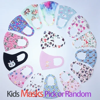 

3Pcs Cartoon Face Mask Kids Children Masks Washable Mouth Mask Reusable Cute Cotton Filter Protective Respiratory MASK-C2