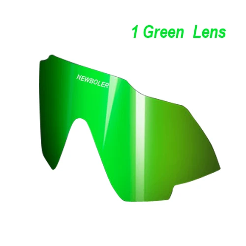 NEWBOLER Polarized Cycling Glasses Bike Outdoor Sports Bicycle Sunglasses For Men Women Goggles Eyewear 5 Lens Myopia Frame - Color: only green lens