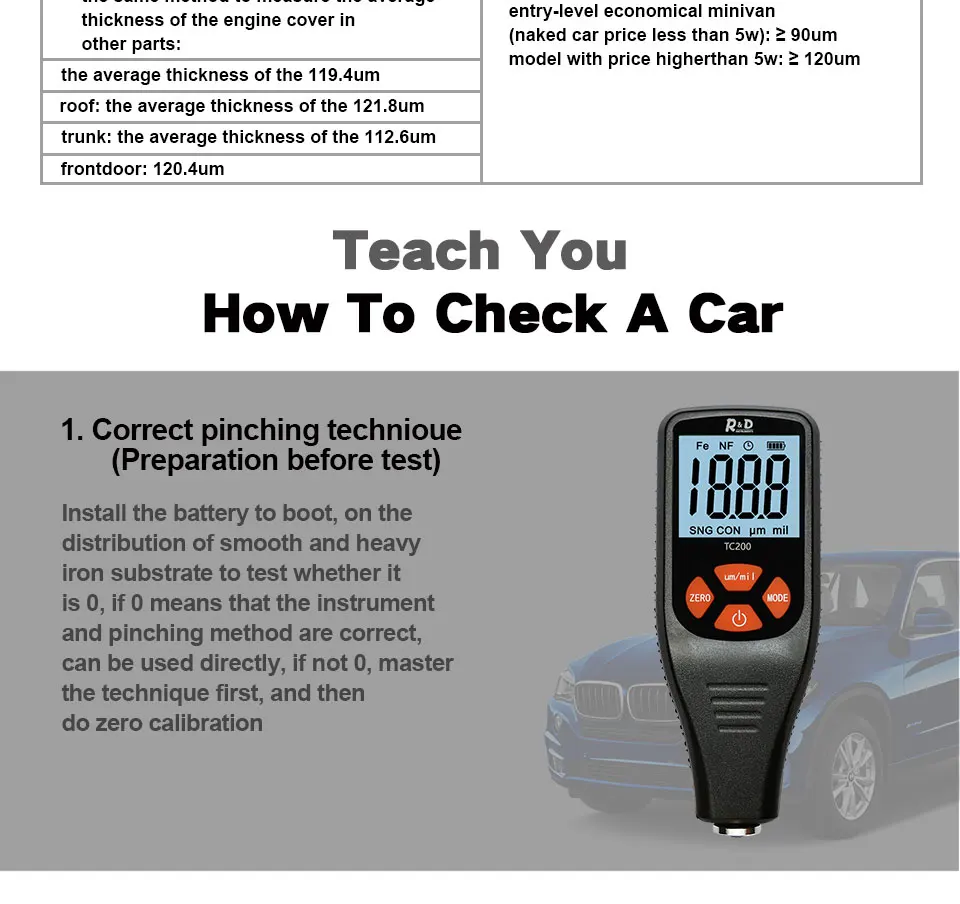 de revestimento 0.1 mícrons 0-1500 testador de