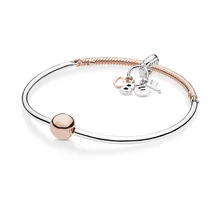 Бусины из стерлингового серебра 925 Шарм оригинальная Роза Bff навсегда браслет для женщин DIY ювелирные изделия подарок