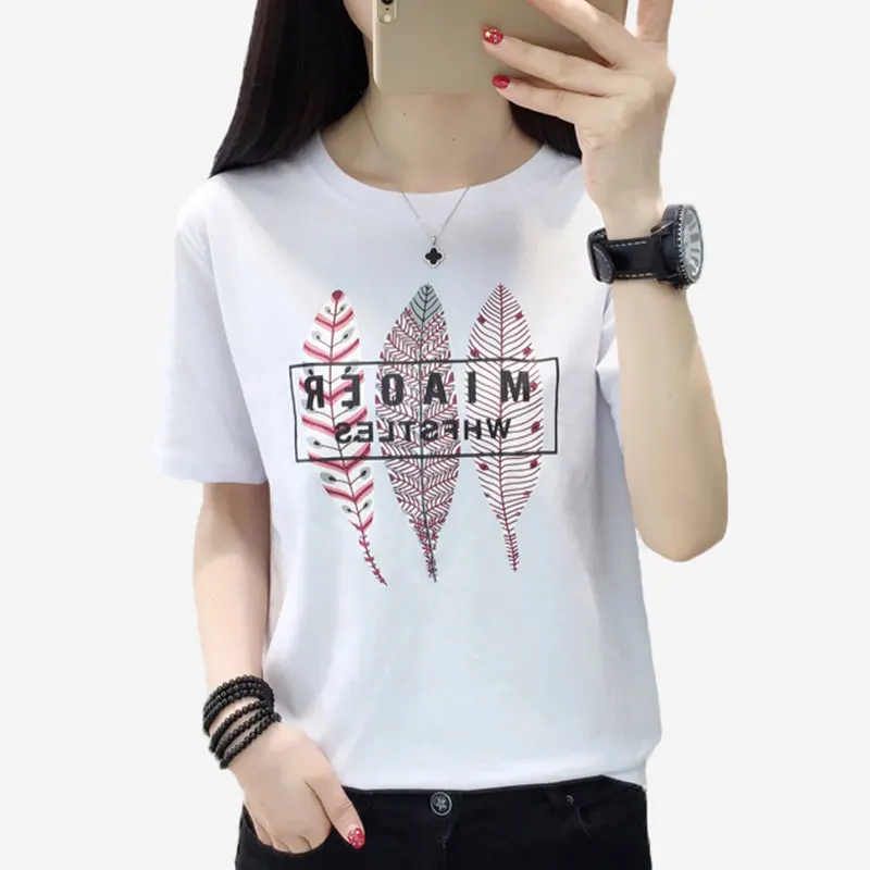 

Camiseta negra coreana 2020 Camiseta blanca para mujer, Tops Vintage de verano, camiseta para mujer, ropa de algodón, tshirt