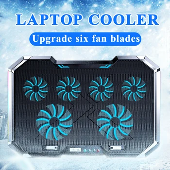 

18 Inch Usb Cooling Fan Gaming Laptop Cooler 6 Fans Led Screen Two USB Port Laptop Cooling Pad Stand Professional Gaming Laptop