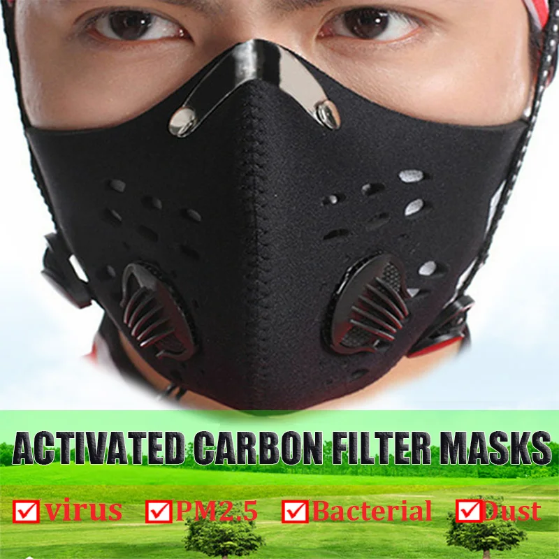 

Unisex Anti Dust Mask Women Men Activated Carbon Face Mask Muffle Running Cycling Mouch Masks