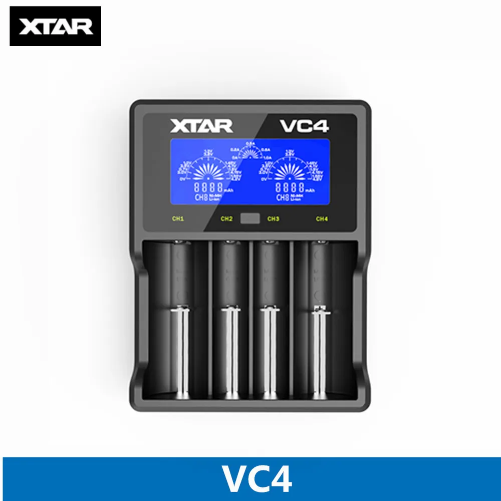 2 шт.,, Xtar, перезаряжаемая батарея INR 21700, батарея 4200 мА/ч, 3,7 в, батарея с высоким дренажом, макс. 45а, Импульсный разряд, плоский верх - Цвет: XTAR VC4 Charger