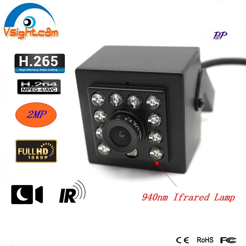 Инфракрасная мини-IP-камера с объективом 3 6 мм ночное видение 2 МП 1080P HD сетевая