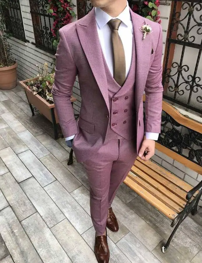 picture style color Grey Silver Mens Suits Wedding Suits for Groom Tuxedos(Jacket+Pants+Vest) Three Pieces Groomsmen Suits Regular Big Sizes - Цвет: picture style color