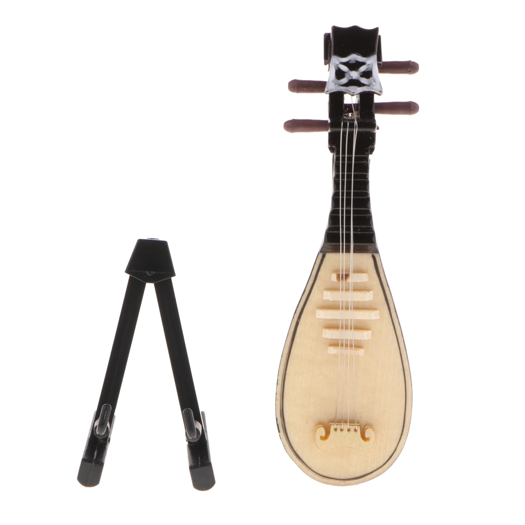 Миниатюрные деревянные Pipa китайские Lute струны модель с подставкой музыкальный