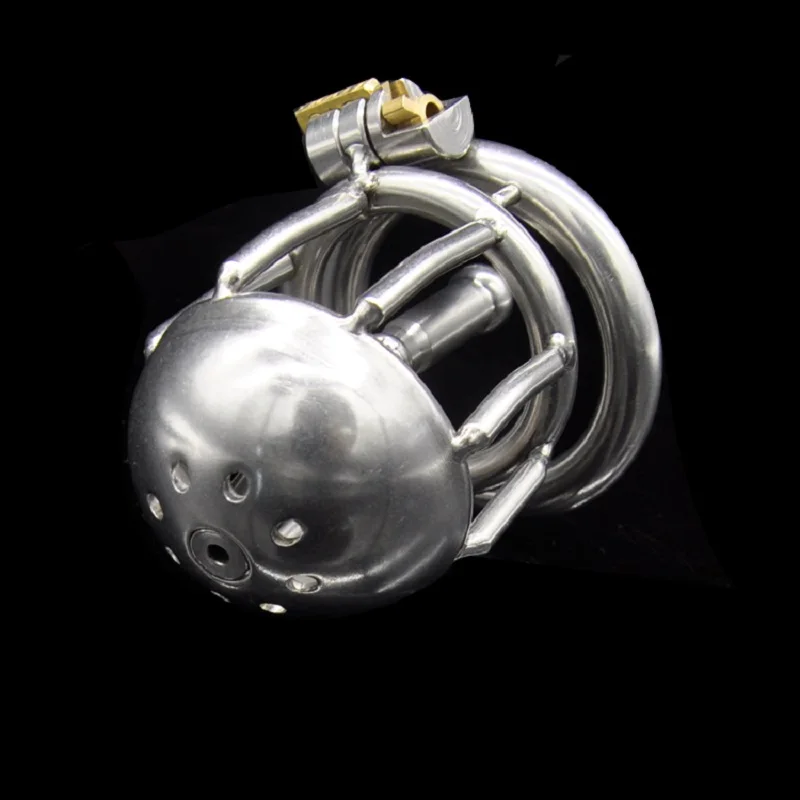 

Stainless Steel Male Chastity Device Cock Cage Metal Locking Belt Penis Ring with Urethral Catheter Bondage Sex Toys for Men