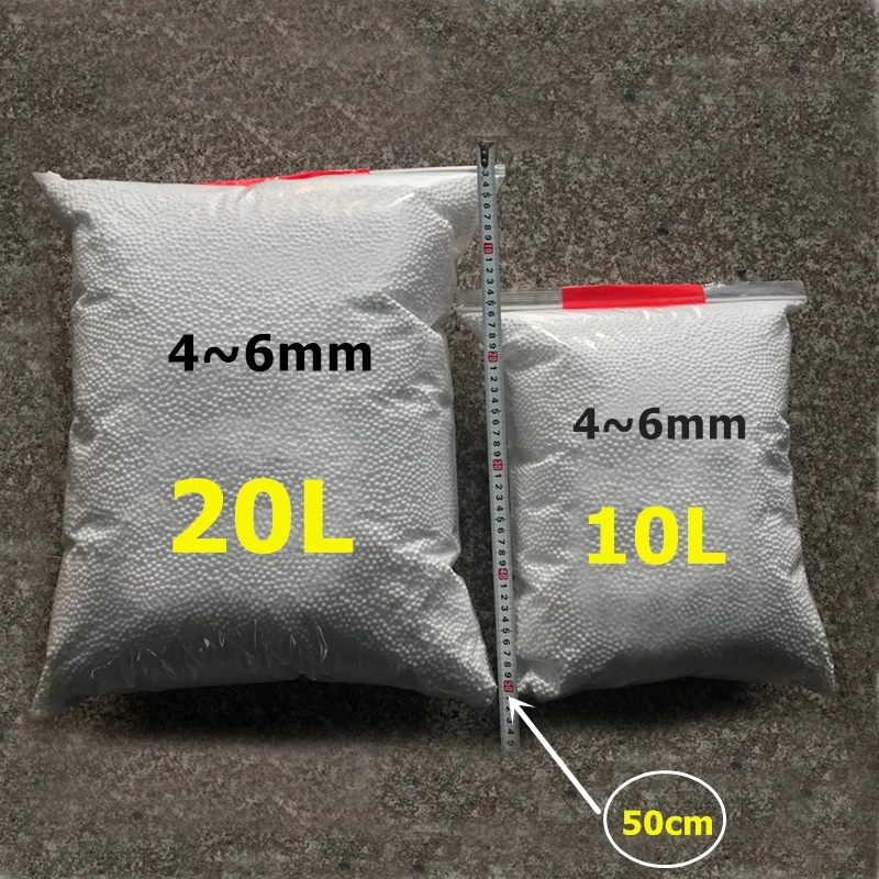 4-6mm 10L/20L White Foam Balls Bag Baby Filler Bed Sleeping Pillow Filling Bean Bags Chair Sofa Beads Filler Styrofoam Ball